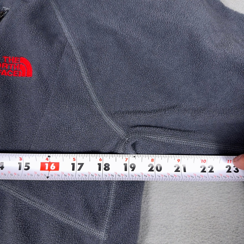 The North Face Mens Quarter Zip Fleece Pullover Gray Thumbhole M - Picture 4 of 6